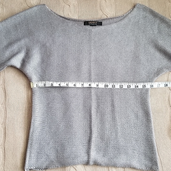 Grey and silver boat-neck sweater - Picture 6 of 6